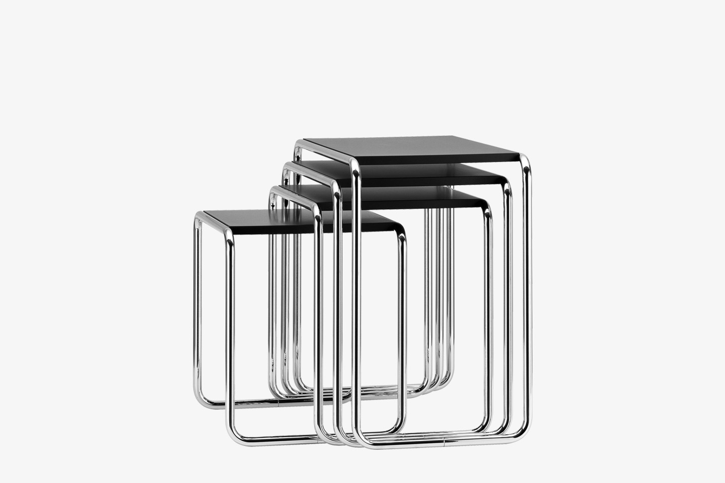 Set B 9 THONET Satztisch B 9 | Beistelltisch Set von Marcel Breuer
